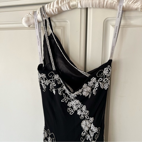 Vintage Y2k Floral Beaded Silk Prom Formal Dress - Picture 12 of 15